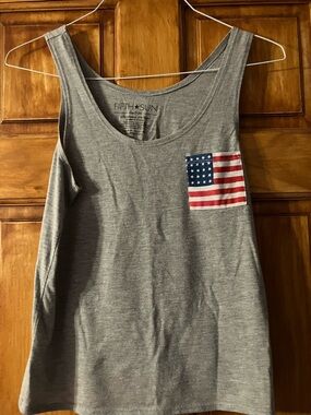 Fifth Sun Gray Tank with American Flag Pocket